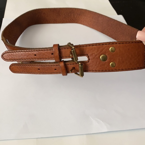 Leather Double buckle belt - Picture 4 of 12